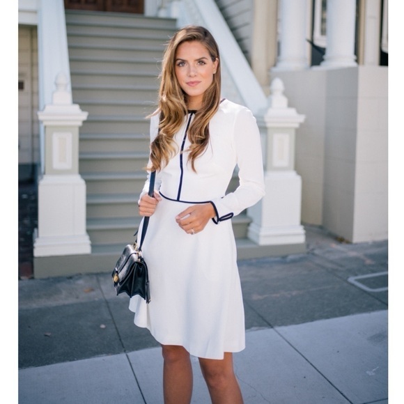 NEW Ted Baker Loozy Neck Tie Woven Skater Dress White - Picture 4 of 9